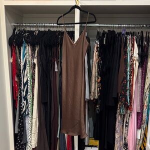 Wilfred Chocolate Brown Midi Dress